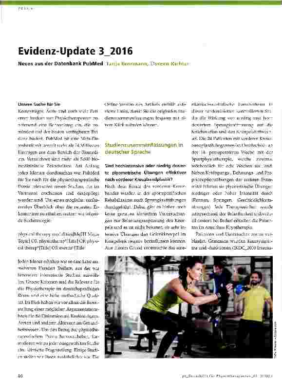 Vorschauseite 1: Evidenz-Update 3_2016