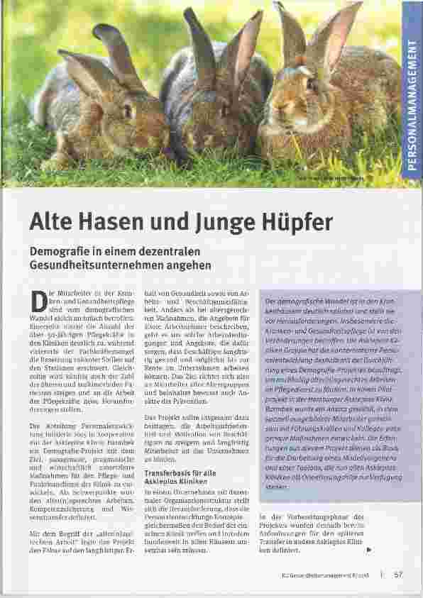Vorschauseite 1: Alte Hasen und Junge Hüpfer Demografie in einem dezentralen Gesundheitsunternehmen angehen