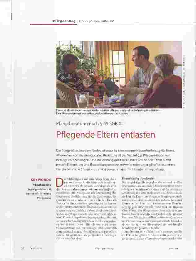 Vorschauseite 1: Pflegende Eltern entlasten