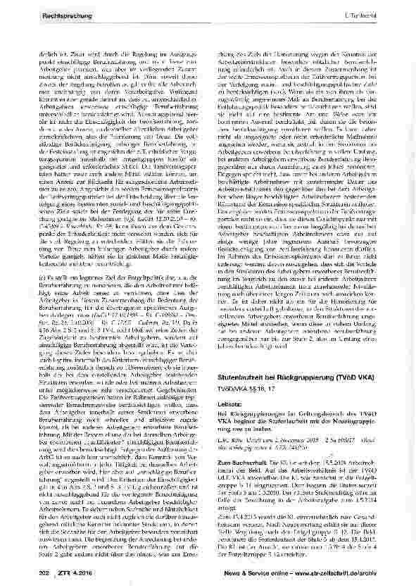 Vorschauseite 4: Stufenzuordnung nach §16 TV-L; bei anderen Arbeitgebern erworbene Berufserfahrung