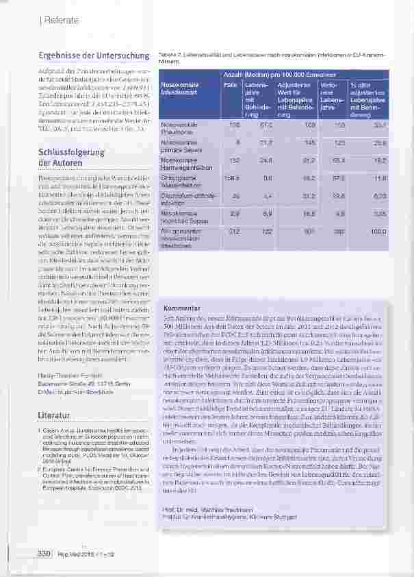 Vorschauseite 2: Langzeitfolgen von Krankenhausinfektionen: Einfluss auf Lebensqualität und Lebenserwartung
