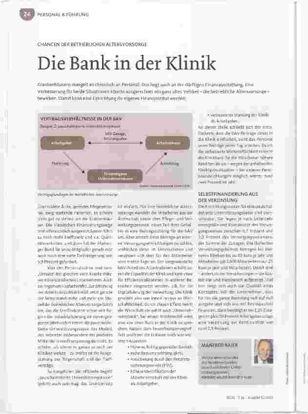 Vorschauseite 1: Die Bank in der Klinik
