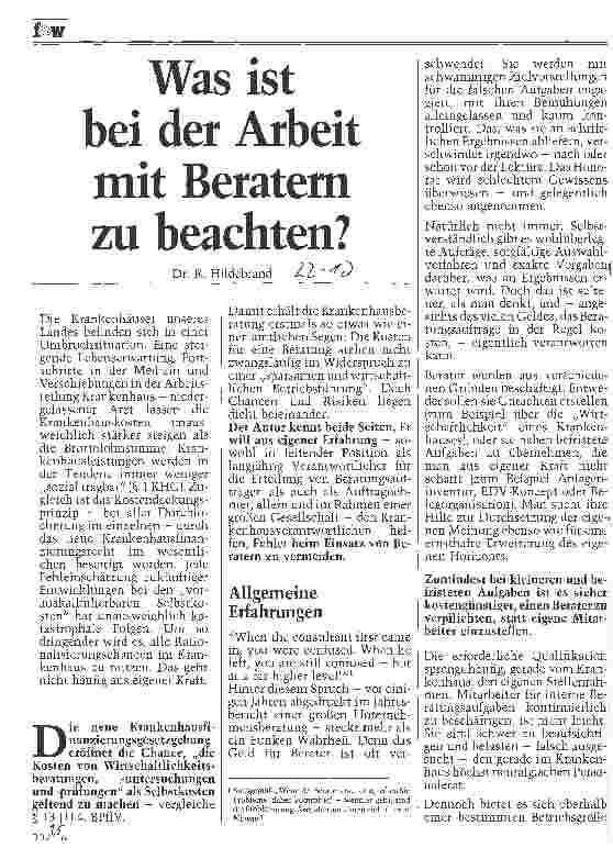 Vorschauseite 1: Was ist bei der Arbeit mit Beratern zu beachten?
