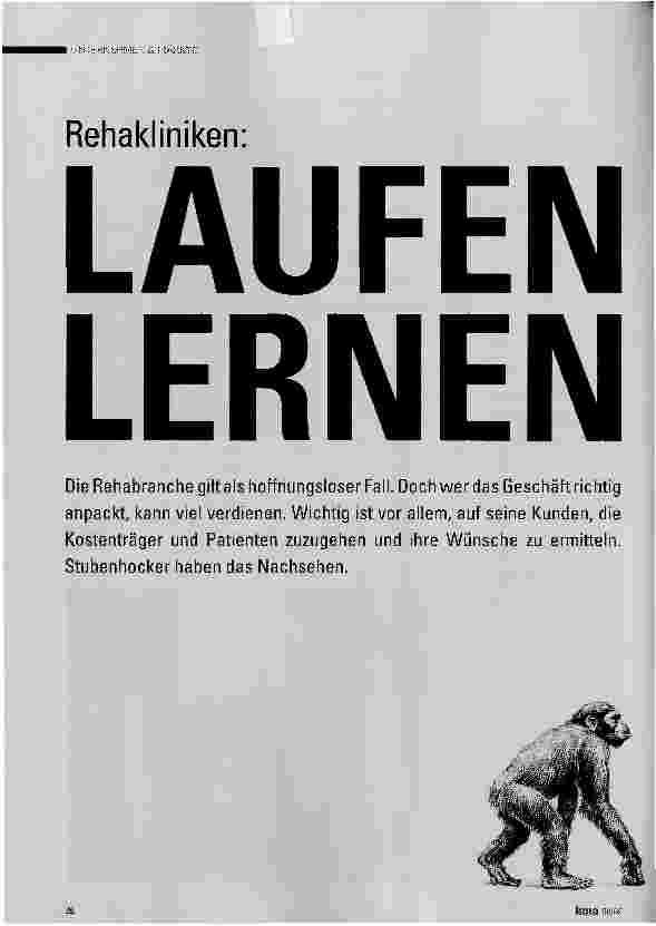 Vorschauseite 1: Rehakliniken: LAUFEN LERNEN