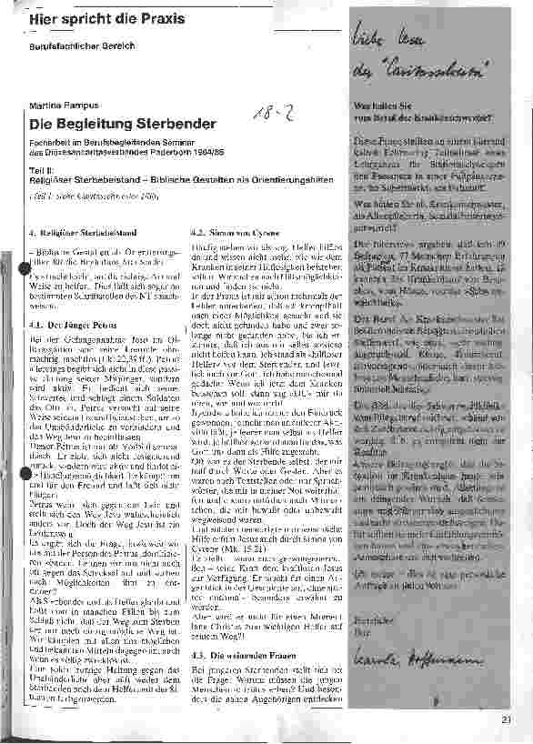 Vorschauseite 1: Die Begleitung Sterbender