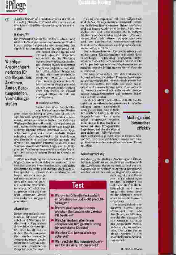 Vorschauseite 4: Marketing und Öffentlichkeitsarbeit Kundenorientierung als strategische Herausforderung für ambulante Dienste
