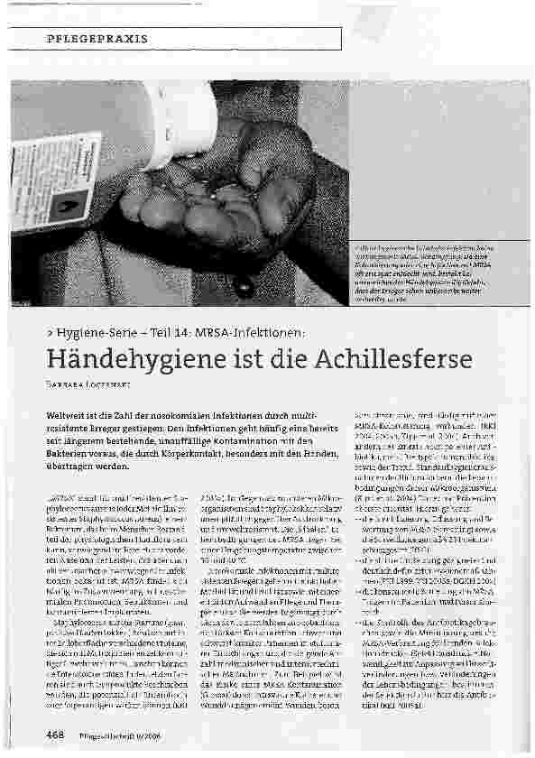 Vorschauseite 1: Händehygiene ist die Achillesferse
