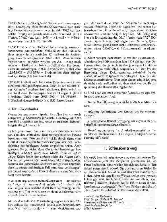 Vorschauseite 6: Behandlungsfehler beim Orthopäden aus juristischer Sicht
