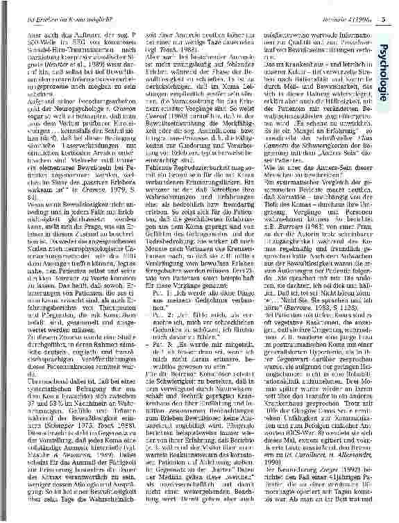 Vorschauseite 2: Ist Erleben im Koma möglich?