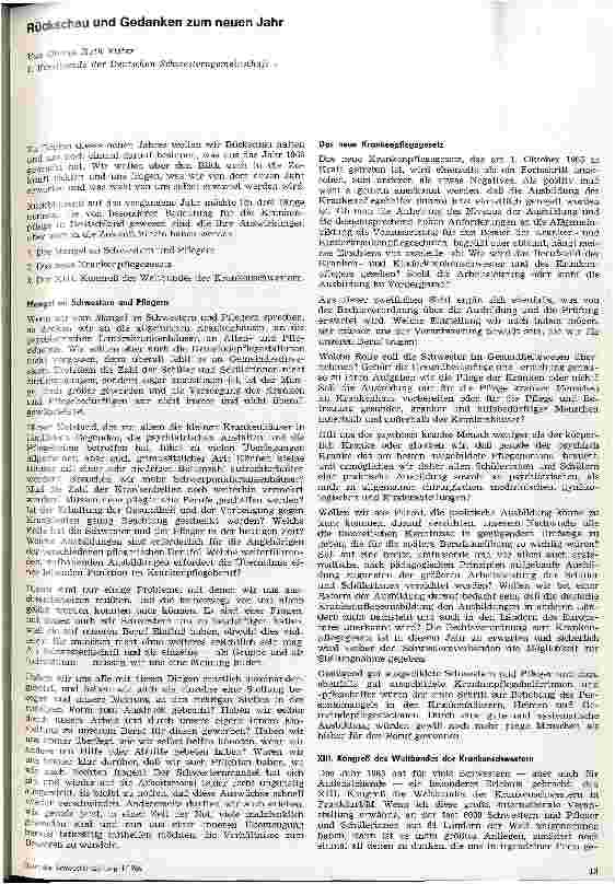 Vorschauseite 1: Rückschau und Gedanken zum neuen Jahr