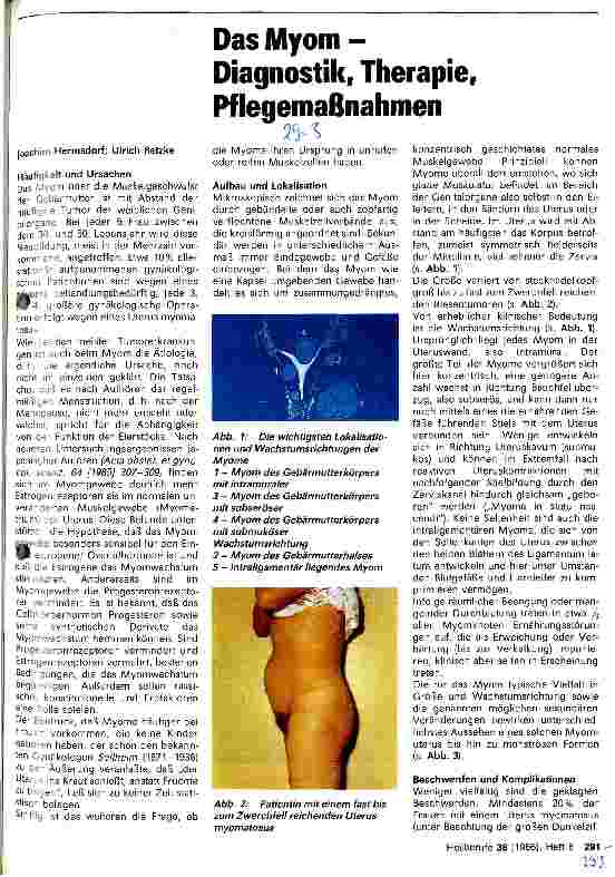Vorschauseite 1: Das Myom - Diagnostik, Therapie, Pflegemaßnahmen.