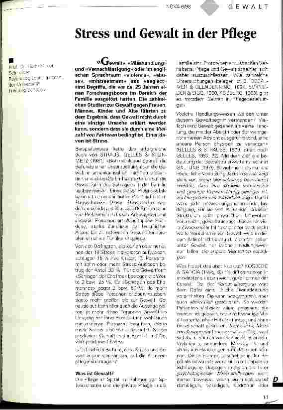 Vorschauseite 1: Stress und Gewalt in der Pflege