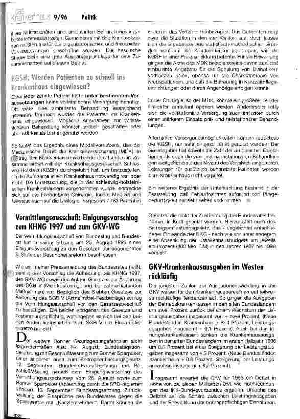 Vorschauseite 2: Fehlinterpretation von MDK-Gutachten: Absicht oder Unwissen? Krankenhäuser weisen Vorwürfe zurück