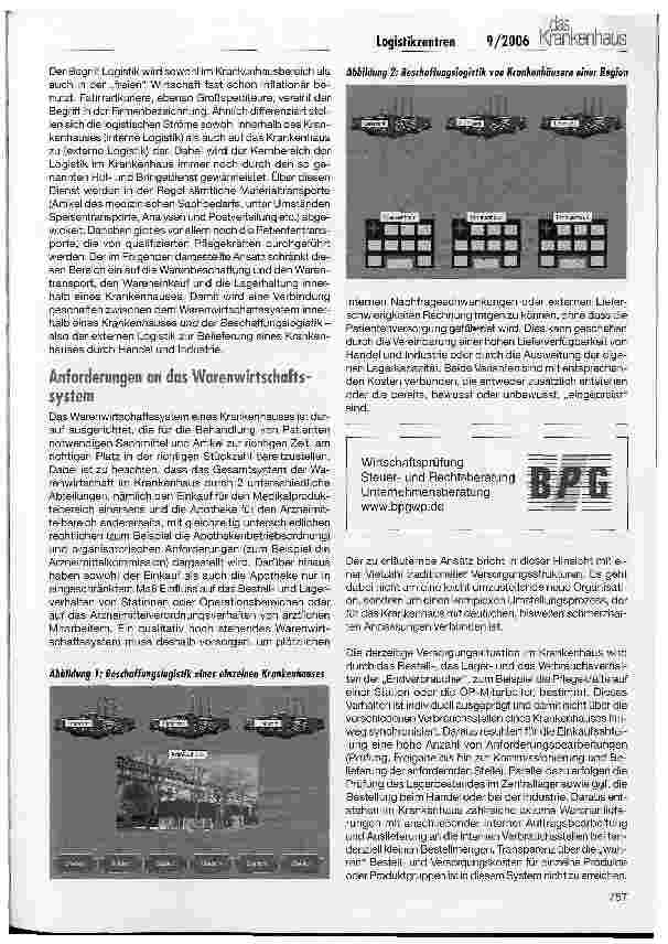 Vorschauseite 2: Logistikzentren als Ansatz zur Reorganisation der Warenwirtschaft im Krankenhaus