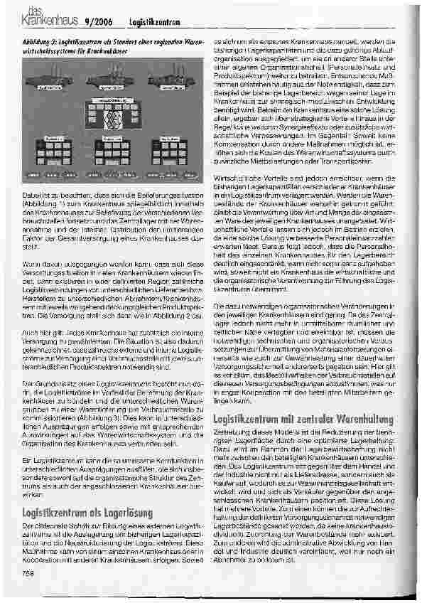 Vorschauseite 3: Logistikzentren als Ansatz zur Reorganisation der Warenwirtschaft im Krankenhaus
