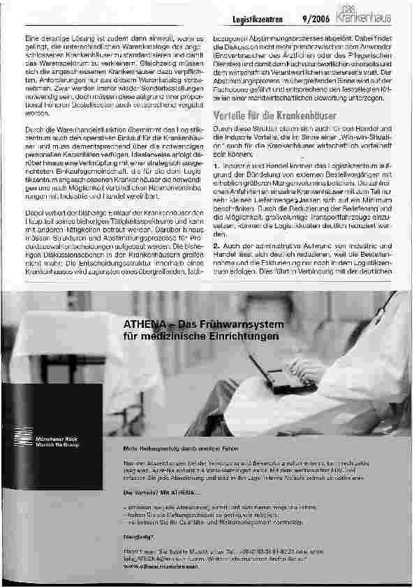 Vorschauseite 4: Logistikzentren als Ansatz zur Reorganisation der Warenwirtschaft im Krankenhaus