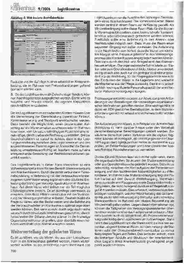 Vorschauseite 5: Logistikzentren als Ansatz zur Reorganisation der Warenwirtschaft im Krankenhaus