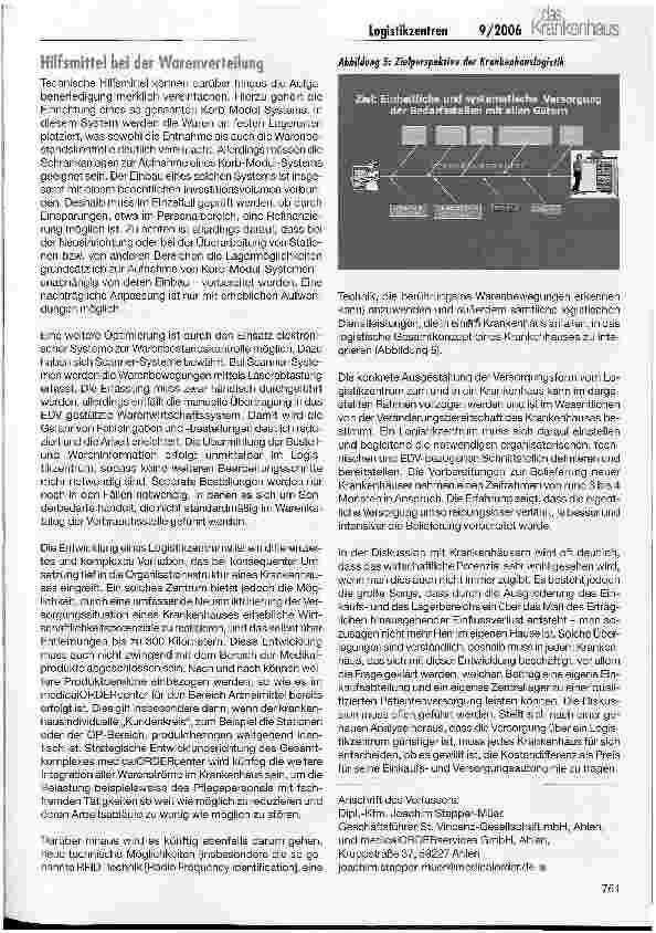 Vorschauseite 6: Logistikzentren als Ansatz zur Reorganisation der Warenwirtschaft im Krankenhaus