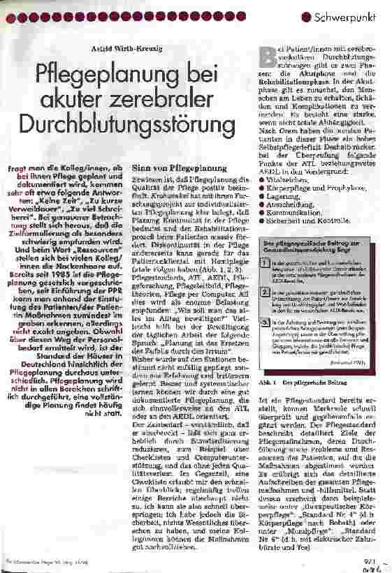 Vorschauseite 1: Pflegeplanung bei akuter zerebraler Durchblutungsstörung