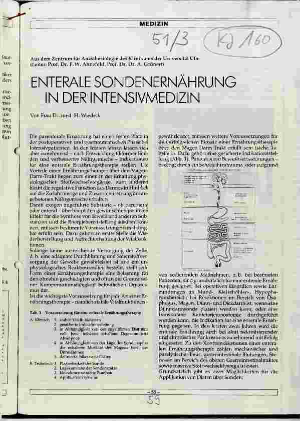 Vorschauseite 1: Enterale Sondenernährung in der Intensivmedizin