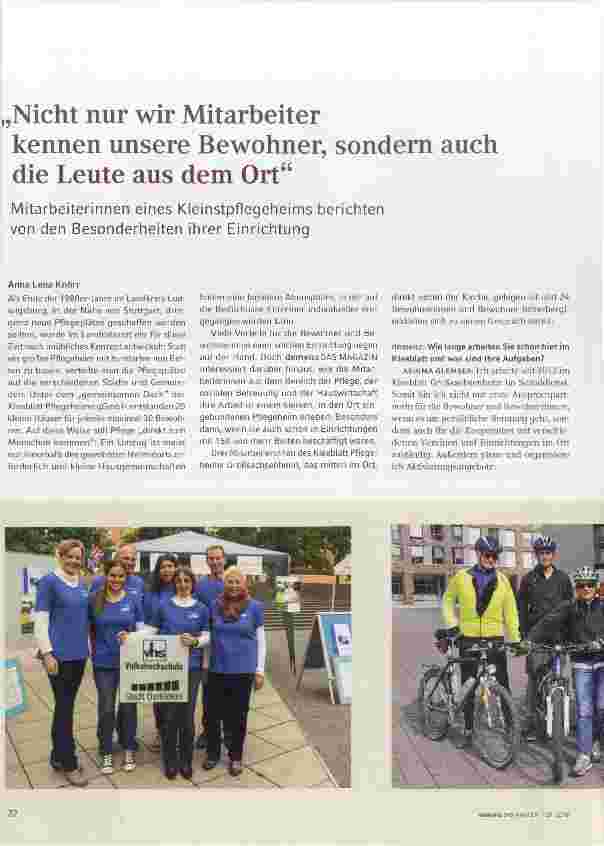 Vorschauseite 1: Nicht nur wir Mitarbeiter kennen unsere Bewohner, sondern auch die Leute aus dem Ort