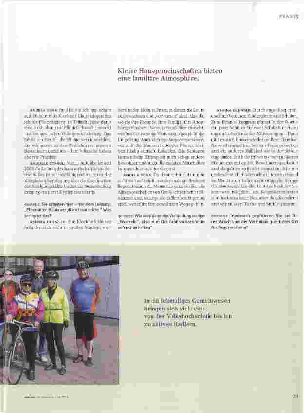 Vorschauseite 2: Nicht nur wir Mitarbeiter kennen unsere Bewohner, sondern auch die Leute aus dem Ort