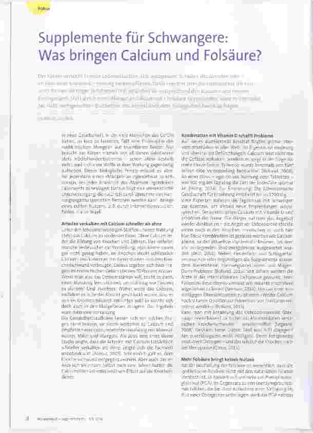 Vorschauseite 1: Supplemente für Schwangere: Was bringen Calcium und Folsäure?