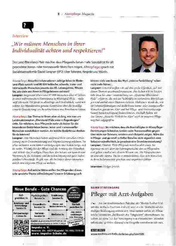 Vorschauseite 1: Wir müssen Menschen in ihrer Individualität achten und respektieren!