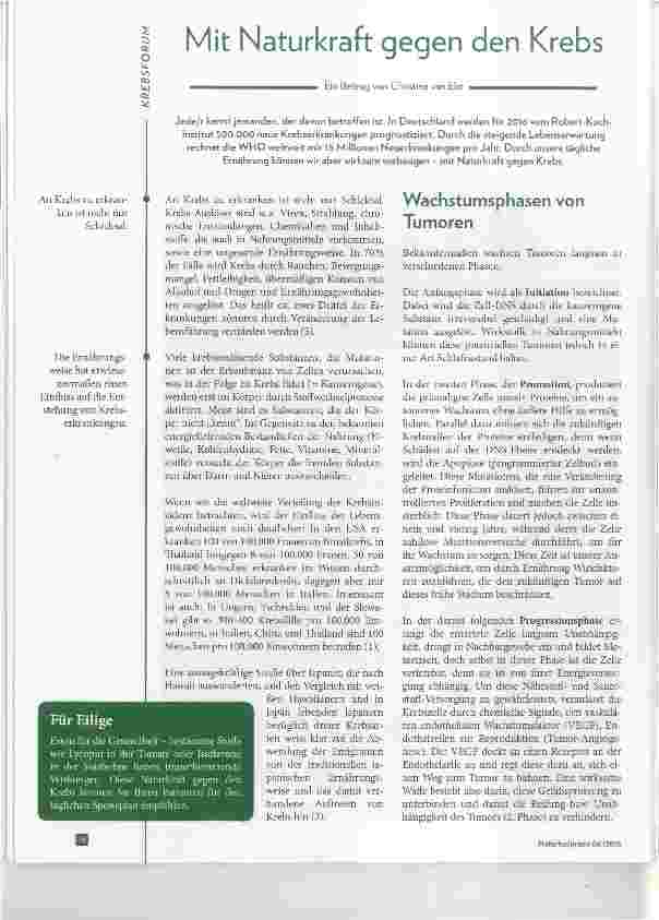 Vorschauseite 1: Mit Naturkraft gegen den Krebs