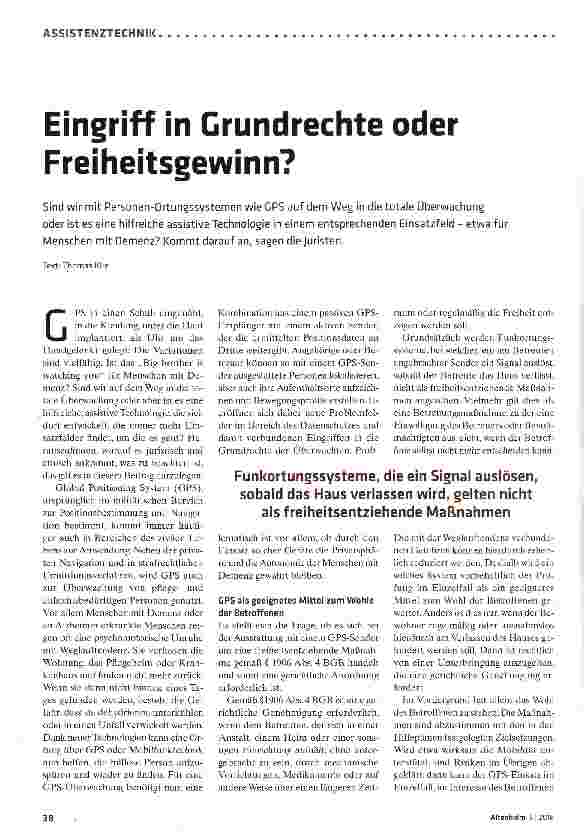 Vorschauseite 1: Eingriff in Grundrechte oder Freiheitsgewinn?