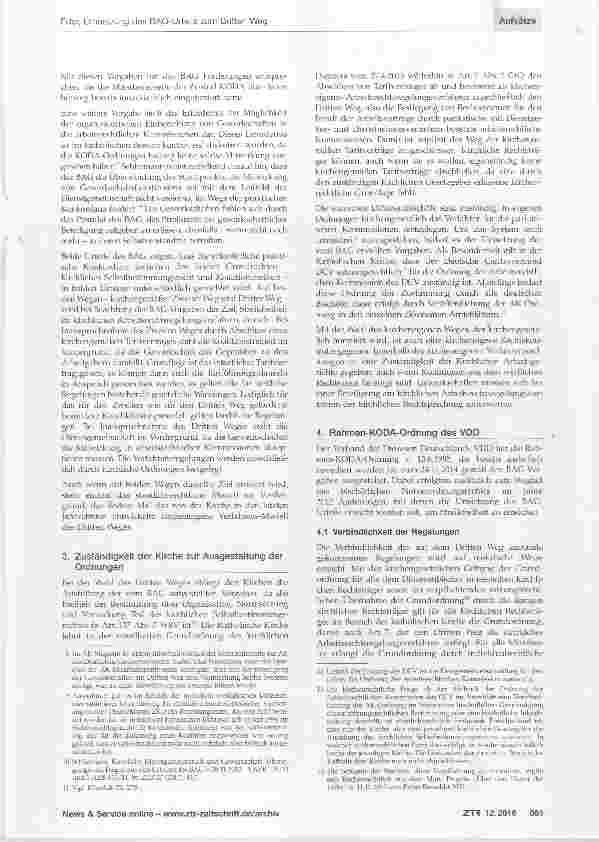 Vorschauseite 2: Umsetzung des BAG-Urteils zum Dritten Weg in den deutschen Diözesen