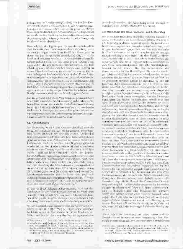 Vorschauseite 3: Umsetzung des BAG-Urteils zum Dritten Weg in den deutschen Diözesen