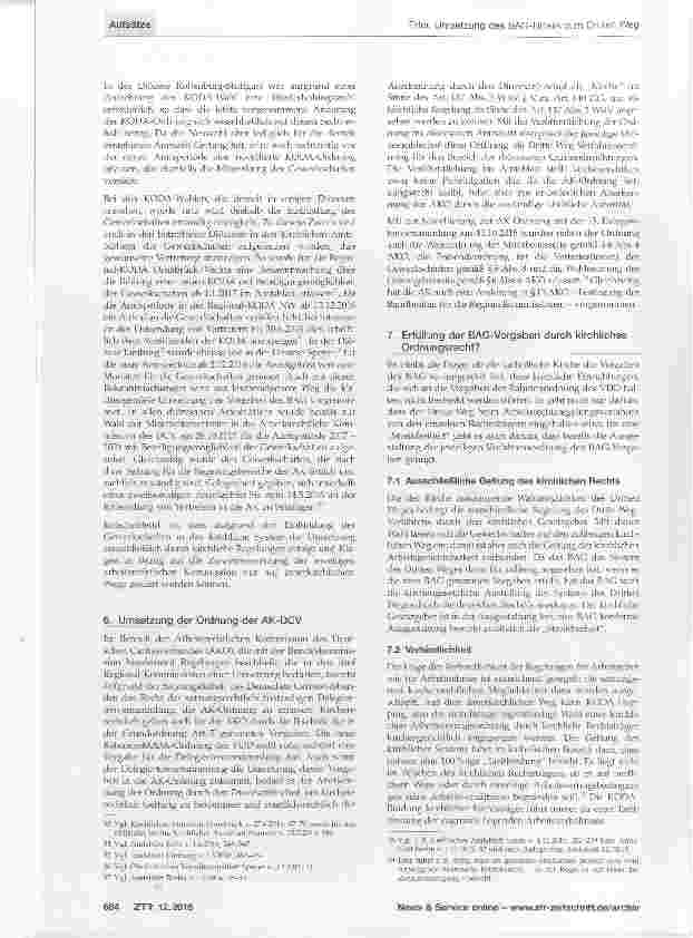 Vorschauseite 5: Umsetzung des BAG-Urteils zum Dritten Weg in den deutschen Diözesen