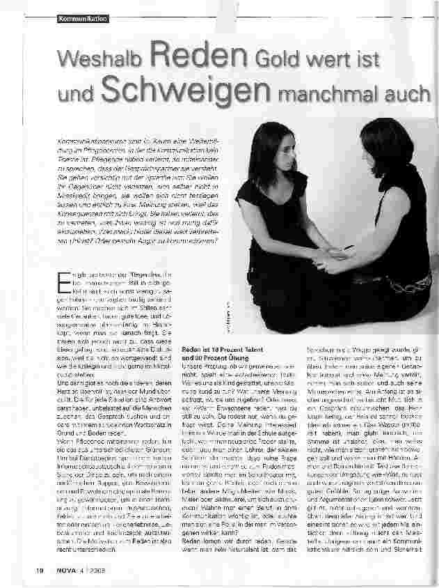 Vorschauseite 1: Weshalb Reden Gold wert ist und Schweigen manchmal auch
