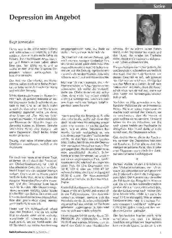 Vorschauseite 1: Depression im Angebot