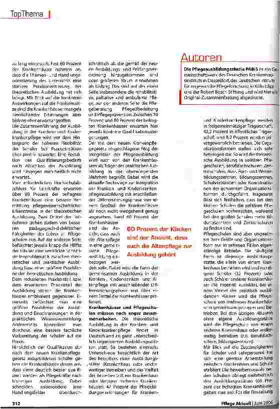 Vorschauseite 3: Für eine gemeinsame Pflegeausbildung