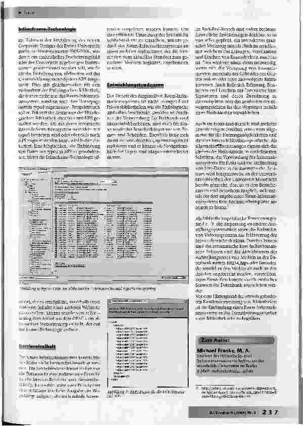 Vorschauseite 5: Das Raum-Informationssystem der Philologischen Bibliothek der Freien Universität Berlin