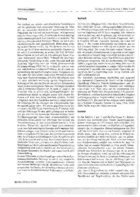 Vorschauseite 2: Kriegserfahrung im Kindesalter als Einflussfaktor auf die psychische VerfassungPilotstudie mit gerontopsychiatrischen Patienten