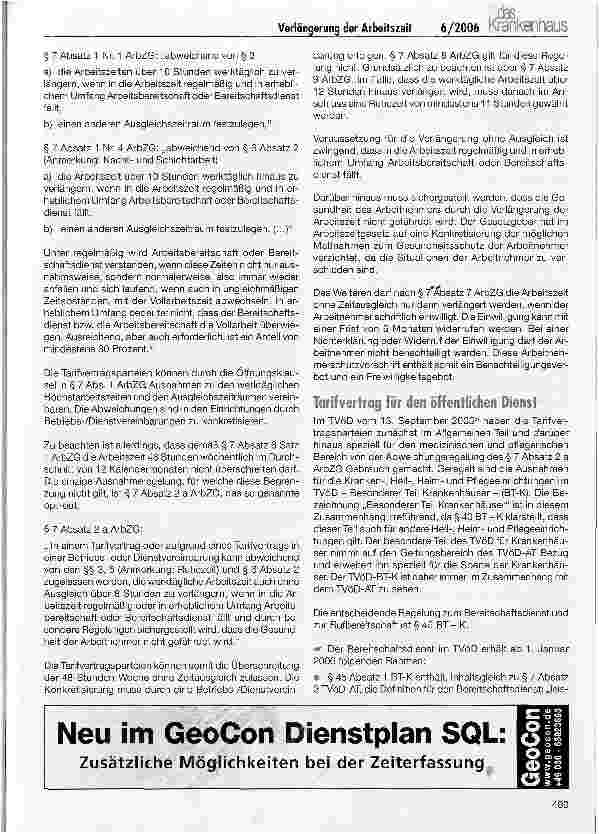 Vorschauseite 2: Verlängerung der Arbeitszeiten durch Betriebs-/ Dienstvereinbarungen