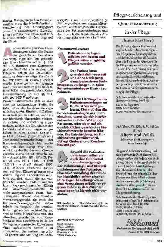 Vorschauseite 3: Das Recht auf Einsichtnahme in Patientenunterlagen