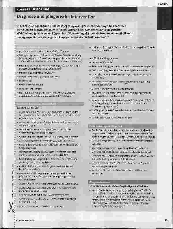 Vorschauseite 2: Arbeiten mit Pflegediagnosen - Das gestörte Körperbild