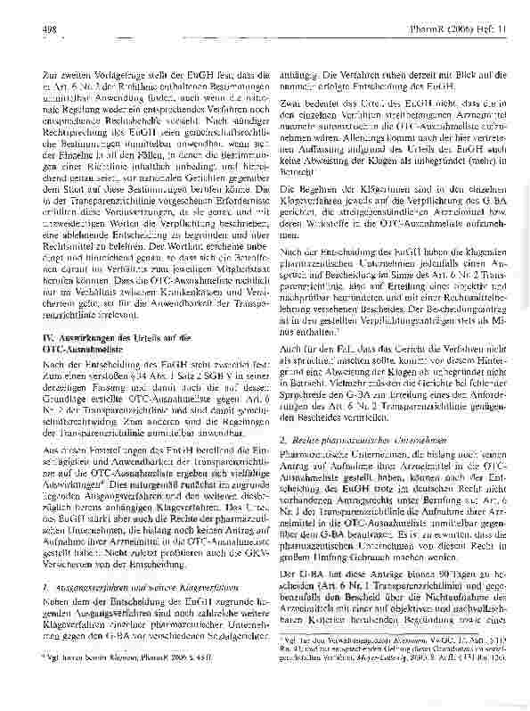 Vorschauseite 3: Entscheidungen des Gemeinsamen Bundesausschusses (G-BA) zukünftig an der Transparenzrichtlinie zu messen
