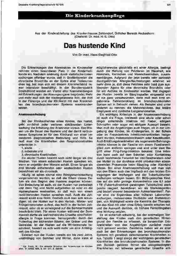 Vorschauseite 1: Das hustende Kind