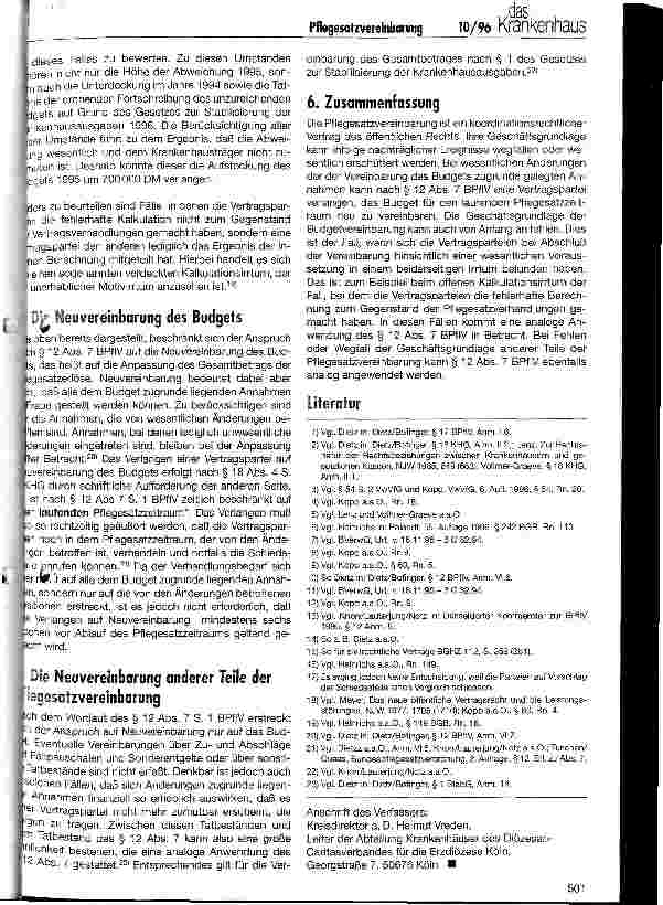 Vorschauseite 3: Anpassung der Pflegesatzvereinbarung bei Störungen der Geschäftsgrundlage