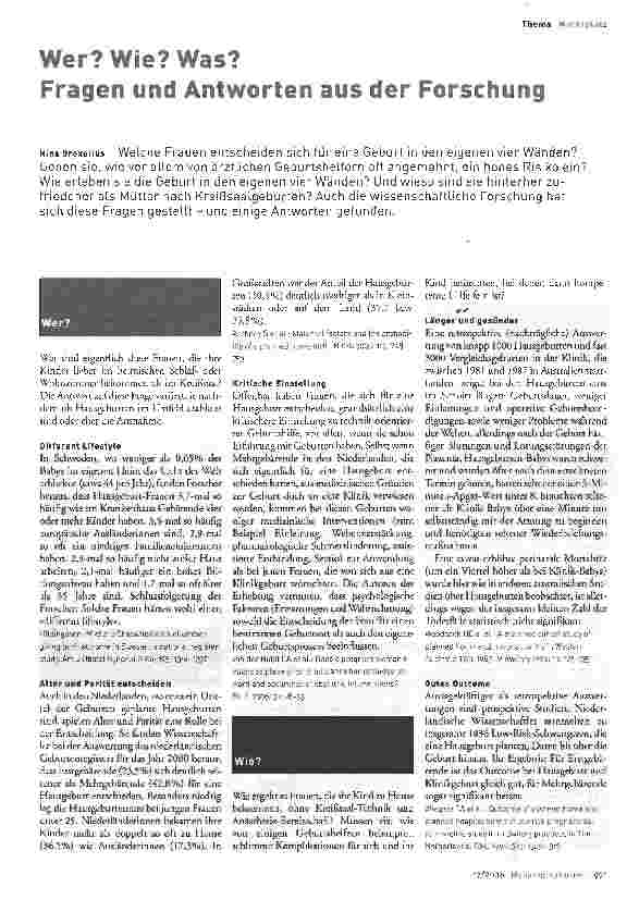 Vorschauseite 1: Wer? Wie? Was? Fragen und Antworten aus der Forschung