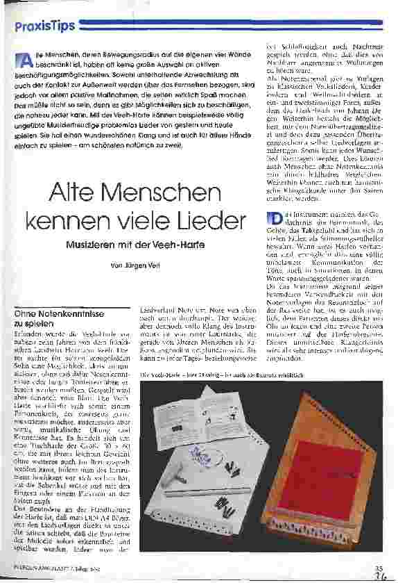 Vorschauseite 1: Alte Menschen kennen viele Lieder Musizieren mit der Veeh-Harfe