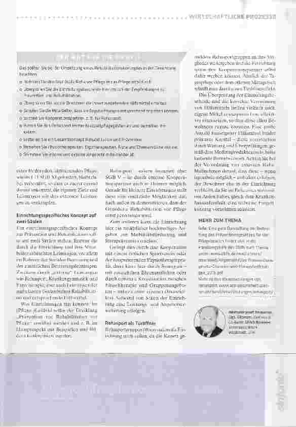 Vorschauseite 2: Prävention vor Rehabilitation vor Pflege