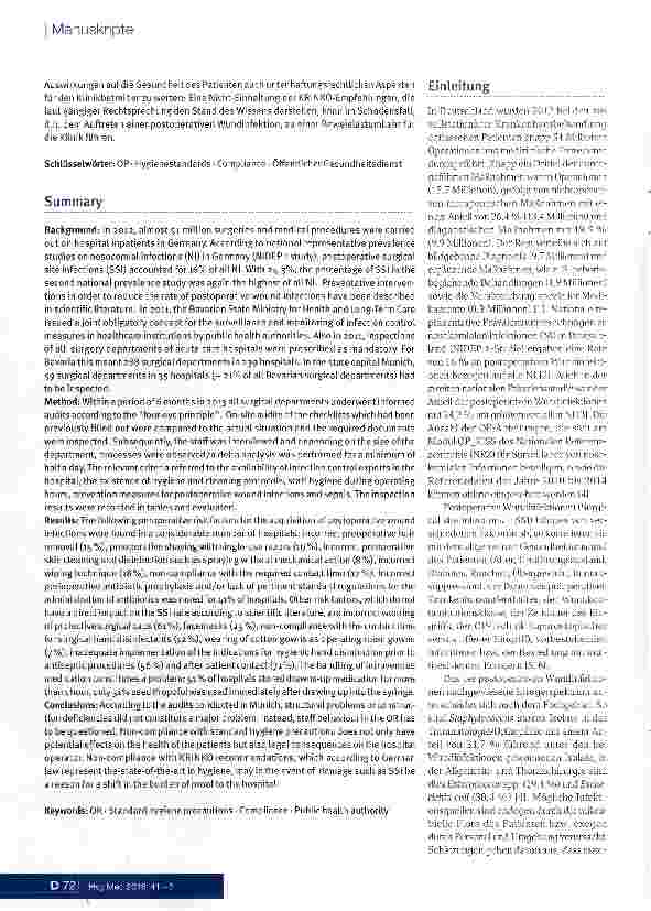 Vorschauseite 2: Gelebte Hygiene im OP - eine kritische Analyse