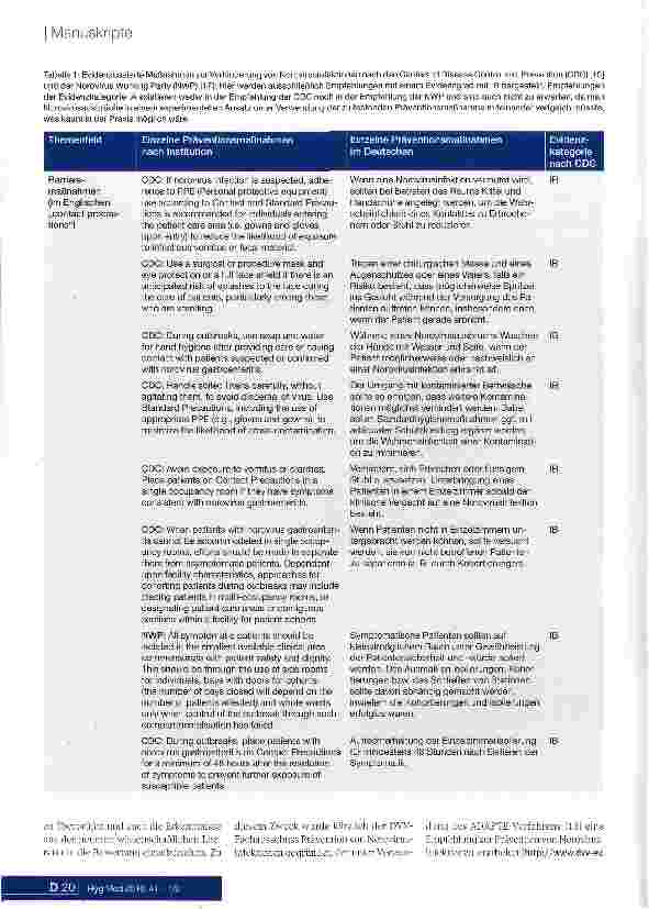 Vorschauseite 6: Norovirusausbrüche in Krankenhäusern - wohin führt uns der Weg der Prävention?