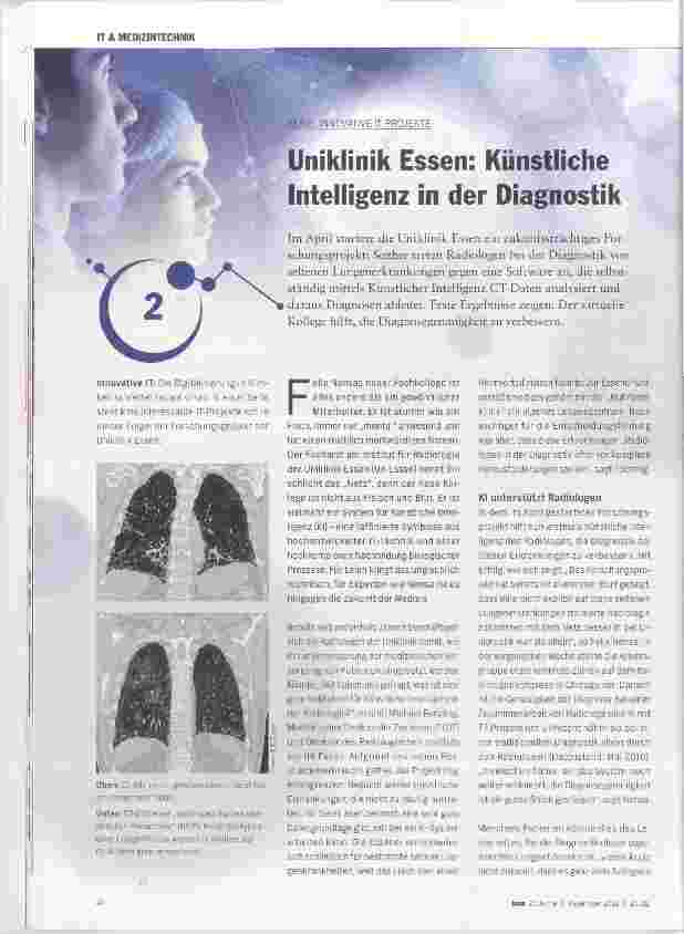 Vorschauseite 1: Uniklinik Essen: Künstliche Intelligenz in der Diagnostik
